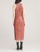 Dames midi-jurk met paillettenprint en arabesk print-3