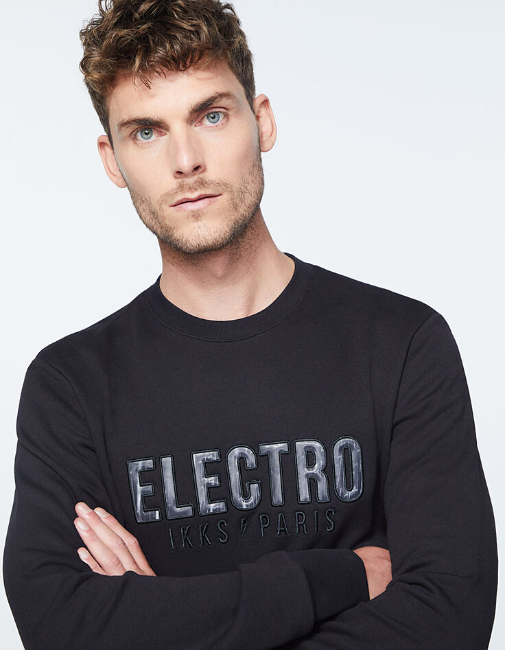 Sudadera negra Electro IKKS Paris Hombre-2