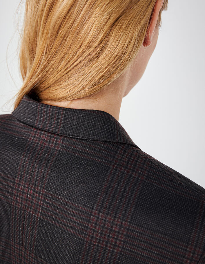 Women’s grey check Milano double-breasted jacket - IKKS