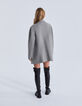 Women’s grey mid-length coat with diamante-4