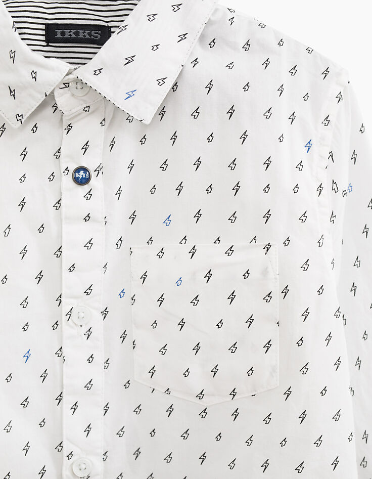 Boys’ white flash print shirt -4