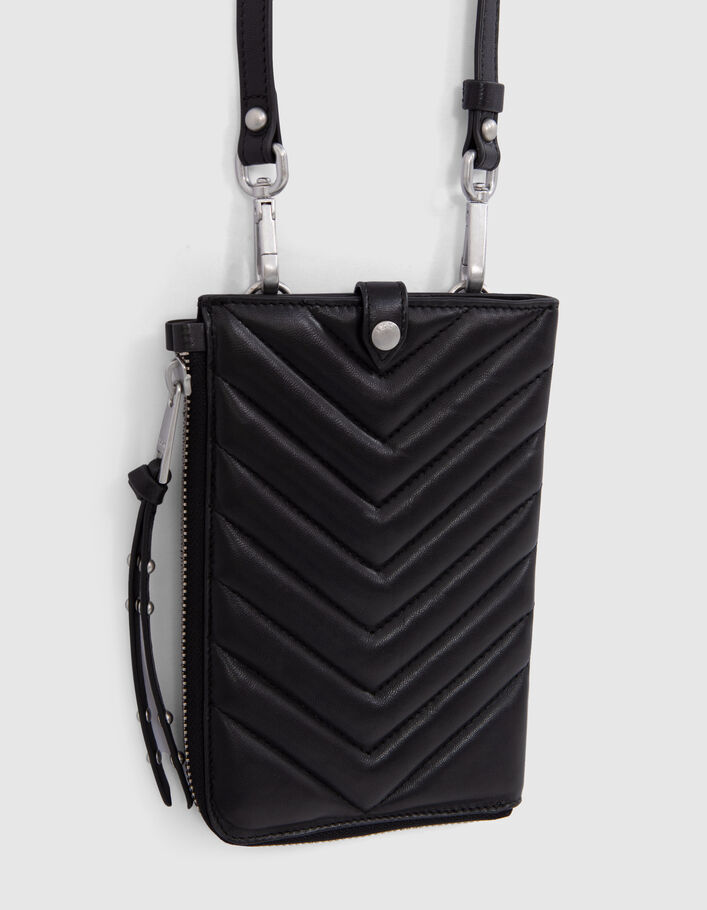 Women's black leather 1440 Phone bag - IKKS