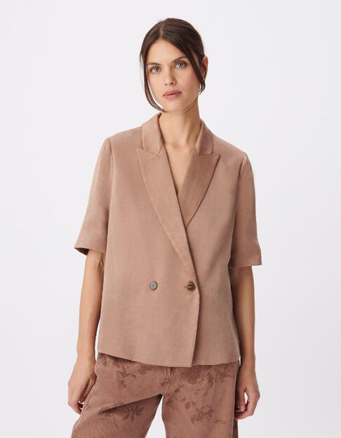 Veste de tailleur marron manches courtes Femme - IKKS