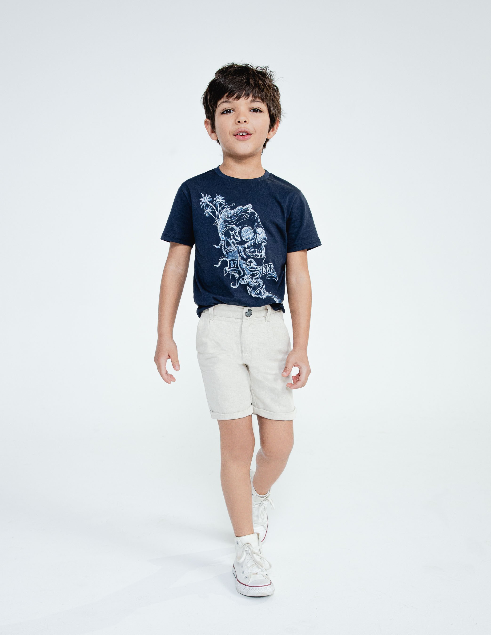 Bermudas vaqueras blanco roto nino IKKS