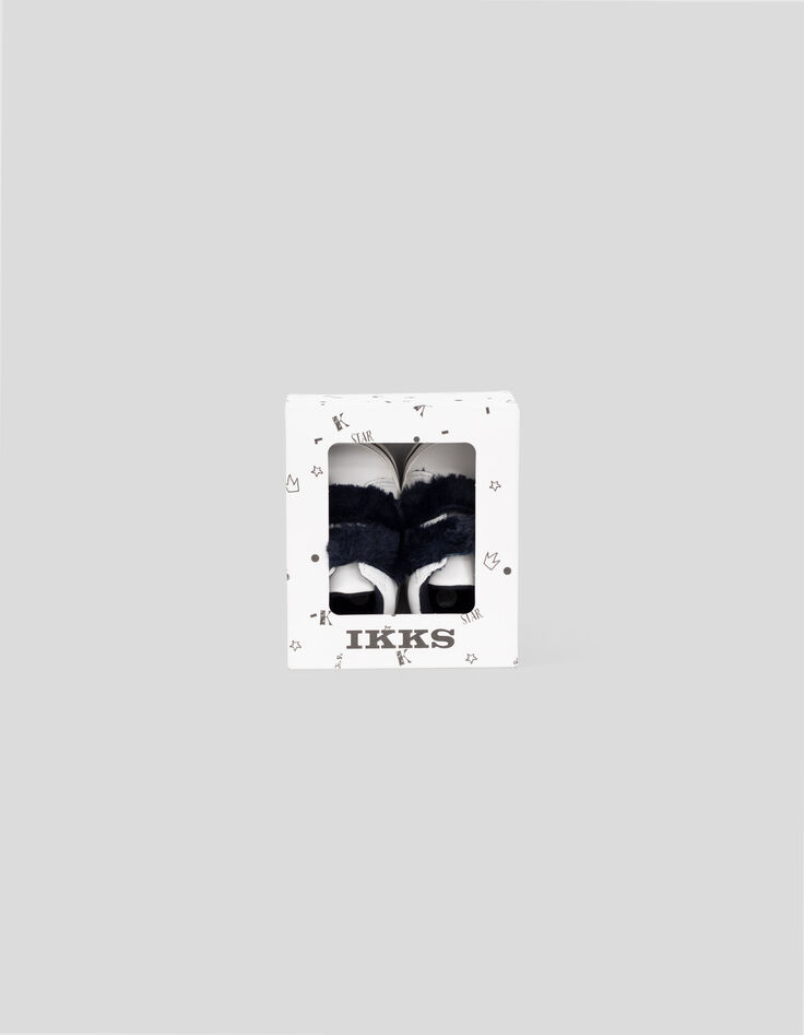 Witte sneakers met velcro en zwarte voering babymeisjes-5