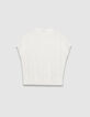 Sweat sans manches blanc oversize Femme-4