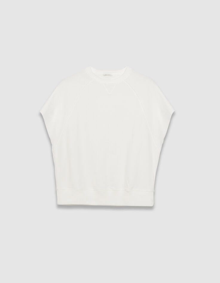 Sweat sans manches blanc oversize Femme-4