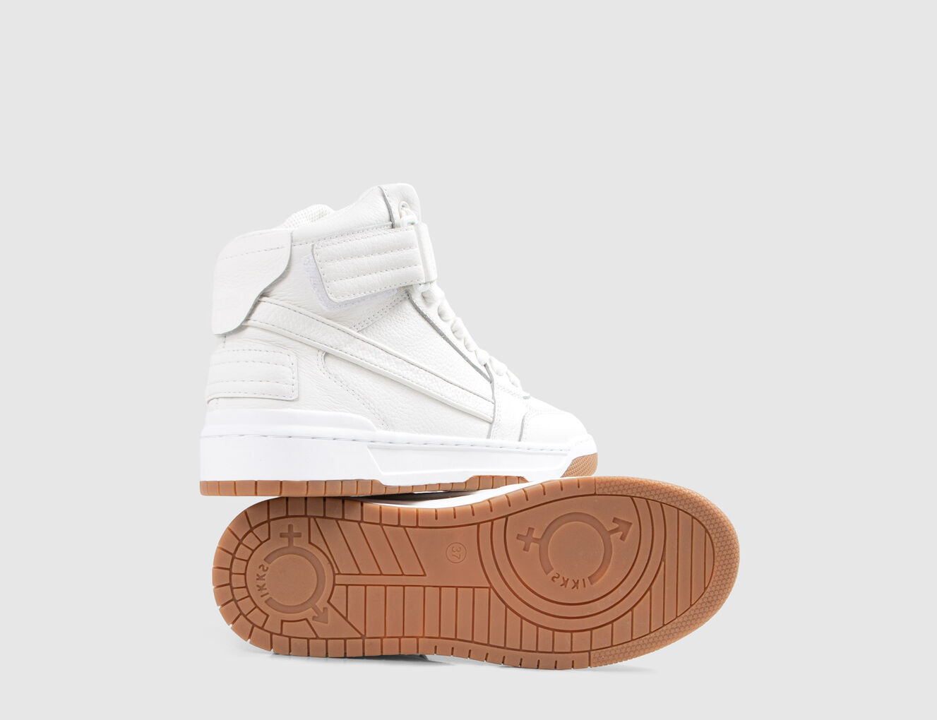 Gender Free-Sneakers blanches cuir Mixte - IKKS-2