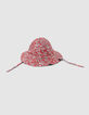 Sombrero rojo estampado floral bebé niña-2