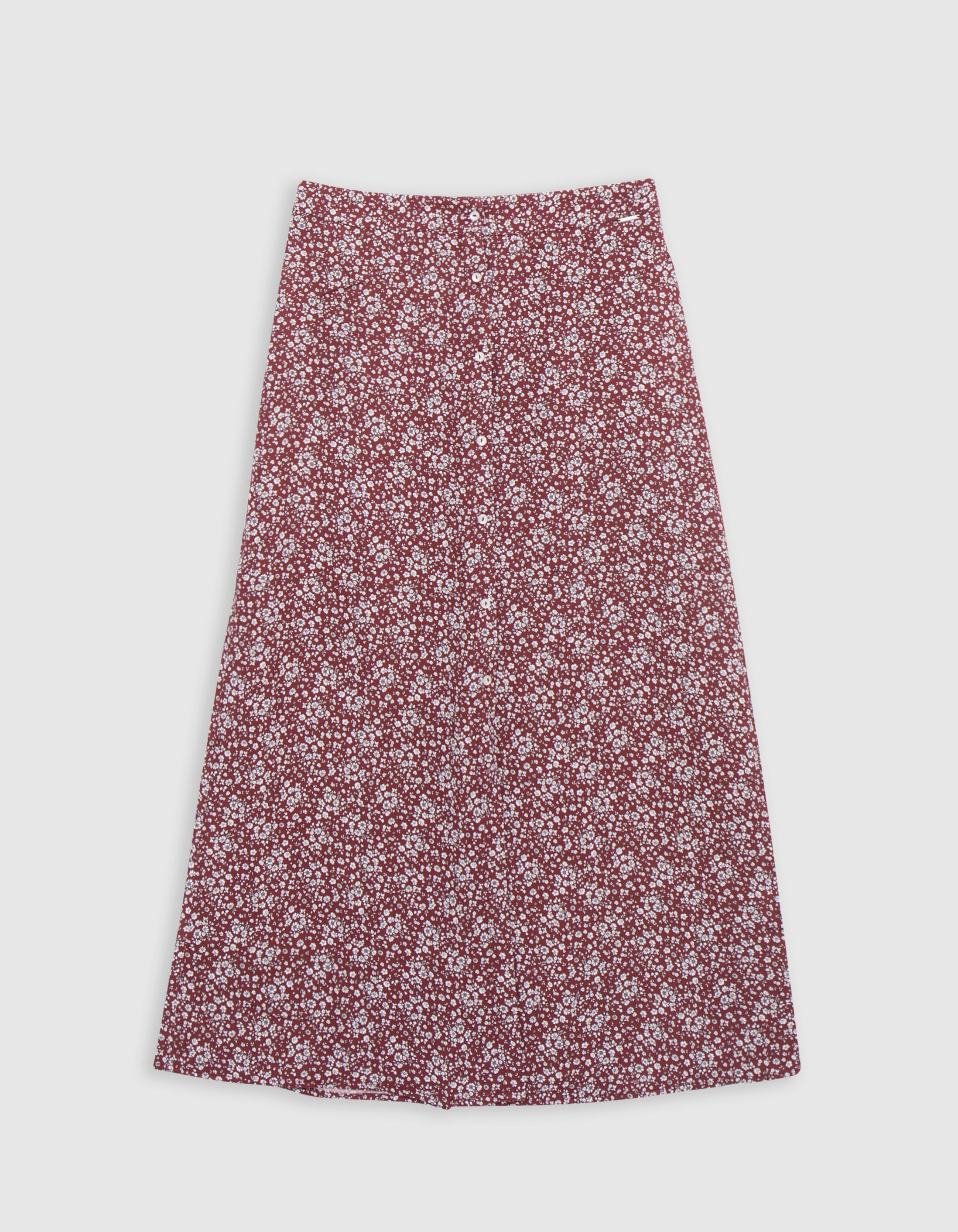 Jupe longue bordeaux imprime micro floral fille IKKS