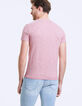 Tee-shirt framboise à fines rayures Homme-4