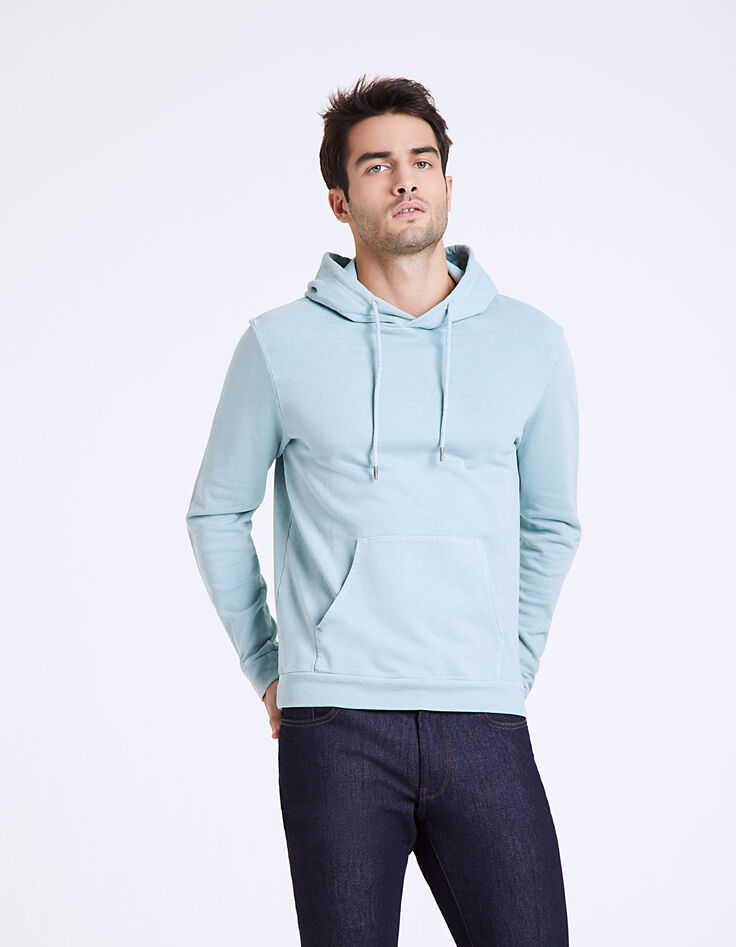 Men’s turquoise hooded sweatshirt-1