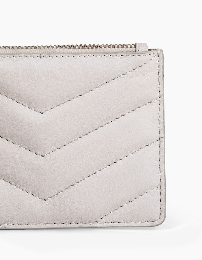 WHITE 1440 BANKER Women's quilted chevron card case-3