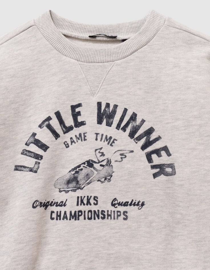 Boys’ grey organic cotton sweatshirt, winged shoe image-4 Boys’ grey organic cotton sweatshirt, winged shoe image-4