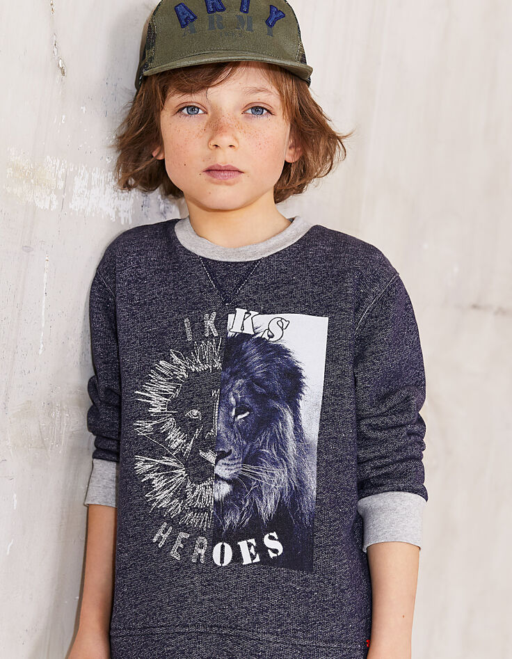 Boys’ navy lion’s head sweatshirt -1 Boys’ navy lion’s head sweatshirt -1
