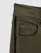 Jean upcyclé SLIM kaki ganses-bijou fille-6