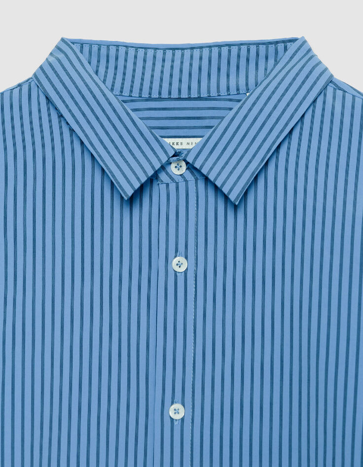 Herren EASY CARE slim blau gestreiftes Hemd-7