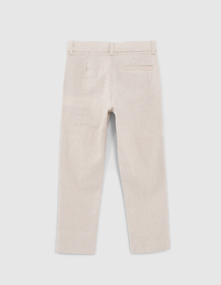 Boys’ beige striped occasionwear suit trousers-3