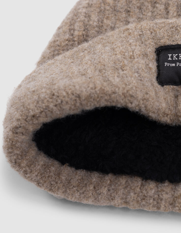 Bonnet camel tricot fourré grosses côtes garçon-6 Bonnet camel tricot fourré grosses côtes garçon-6