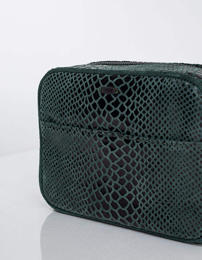 I.Code pinegreen python-look leather handbag - IKKS
