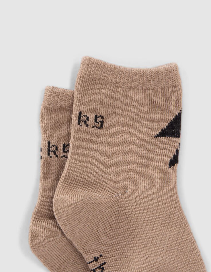 Calcetines negro y beige bebé niño-4