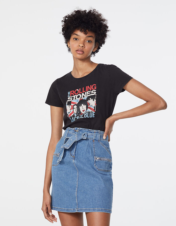 Schwarzes Damen-T-Shirt The Rolling Stones Black & Blue - IKKS