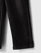 Jean paper-bag black used avec bandes latérales fille  -5