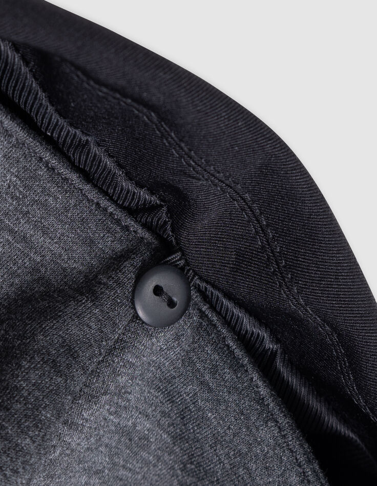 Women's black parement hooded jacket-8