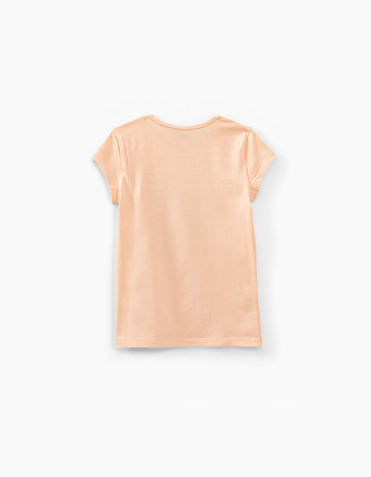 Girls’ powder pink macaron image T-shirt -3