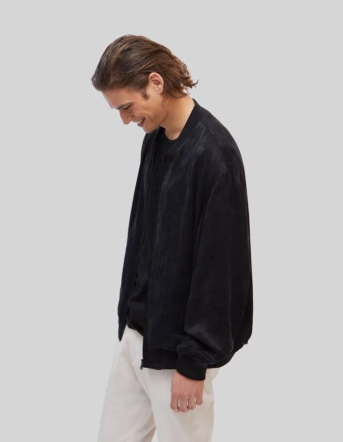 Pure Edition – Men’s black decorative jacquard jacket - IKKS