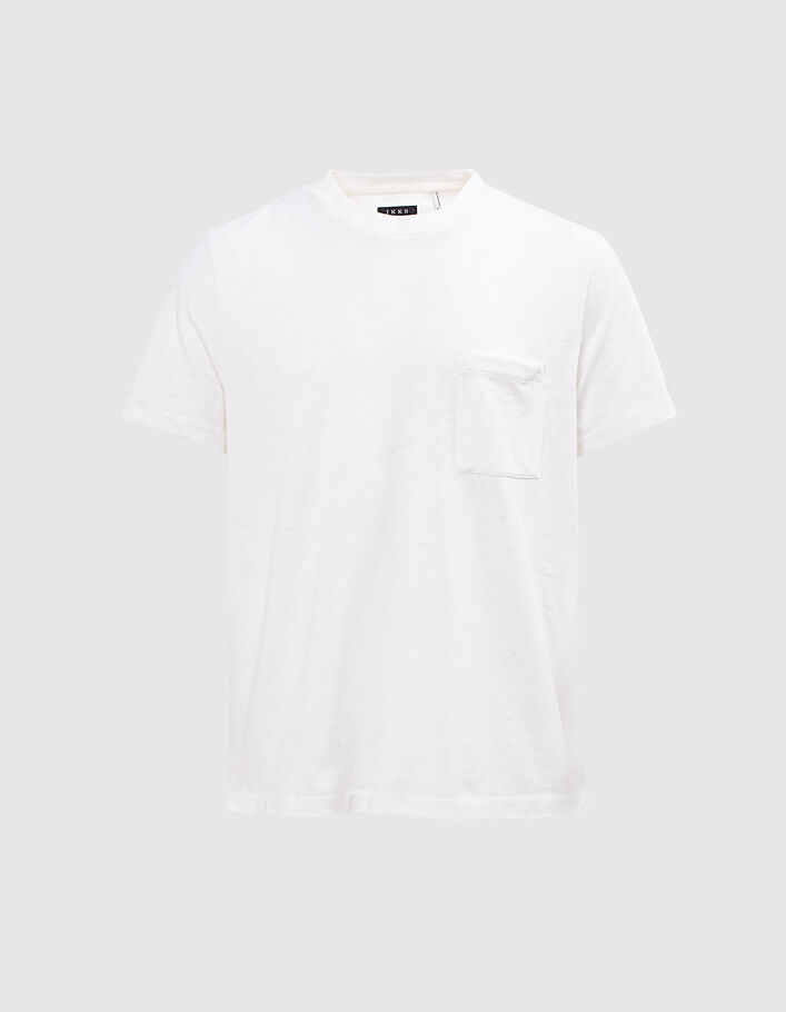 Wit T-shirt REGULAR met borstzak Heren - IKKS