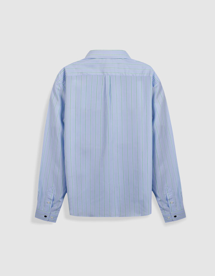Regular-fit men's blue Lyocell&reg; striped shirt-2