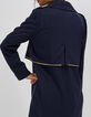 I.Code navy trench coat, gold embroidery-5