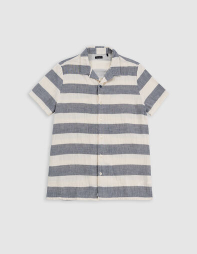 Camisa azul marino rayas anchas niño - IKKS