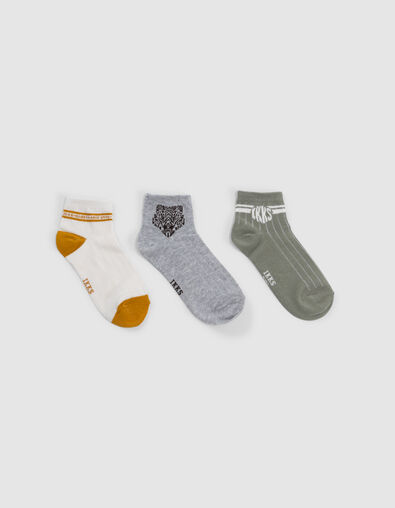 Chaussettes kaki, grises, écrues garçon - IKKS