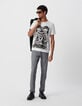 Weißes Herren-T-Shirt, Biobaumwolle, Skelett-Gitarrist-2