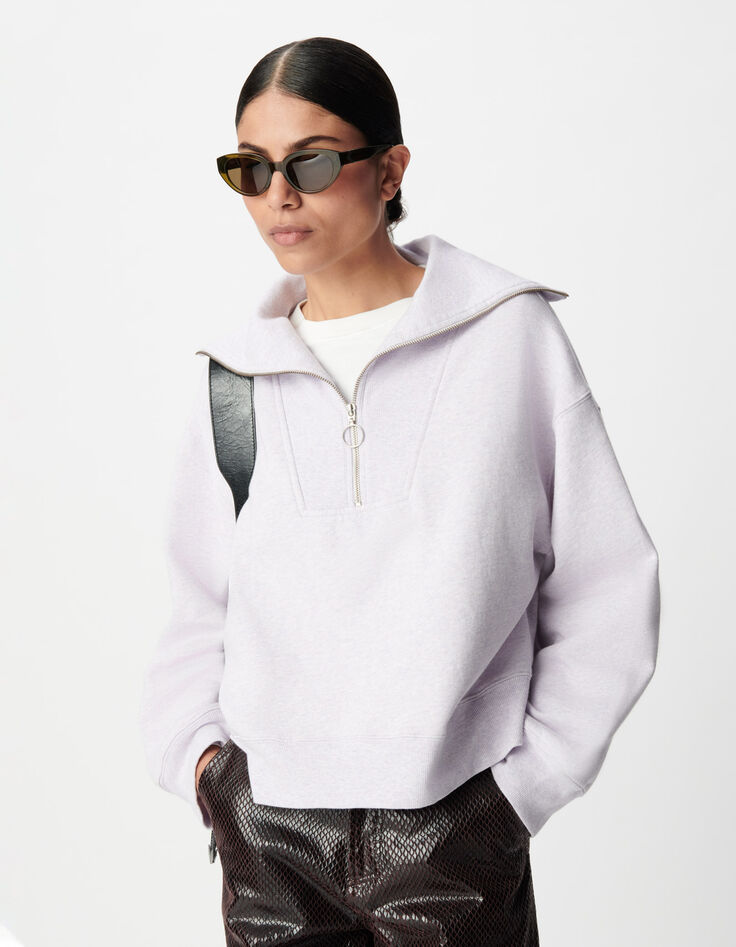 Dames sweatshirt met lila truckneck-2