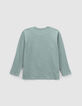 Boys&rsquo; green T-shirt with embossed footprint-3