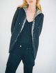 Schwarzer Damenblazer mit Metallic-Futter-7