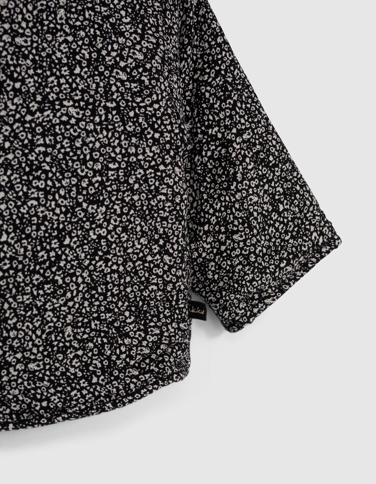 Cardigan réversible noir tachiste et écru bébé fille-7