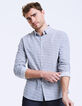 Camisa slim bermellón con micro-flores Hombre-1