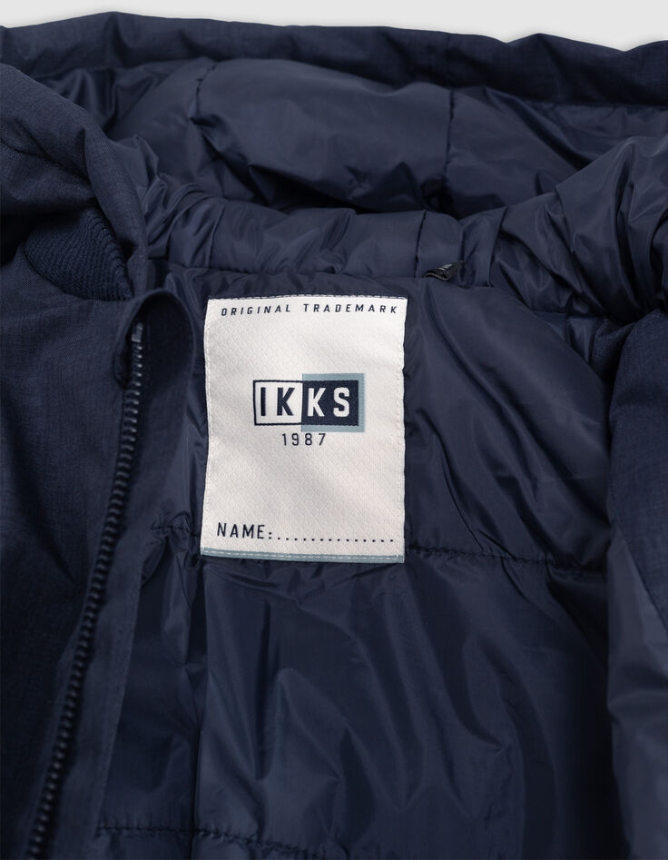 Navy two-ply hooded bomber for boy-7