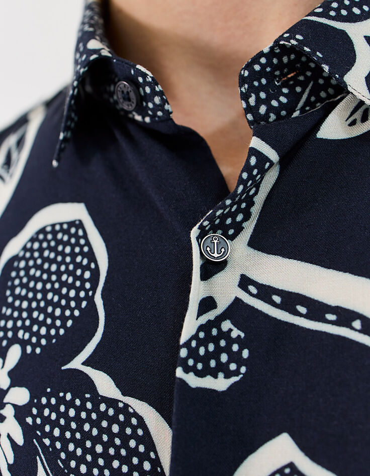 Camisa REGULAR azul marino Ecovero® maxi flores Hombre-2 Camisa REGULAR azul marino Ecovero® maxi flores Hombre-2