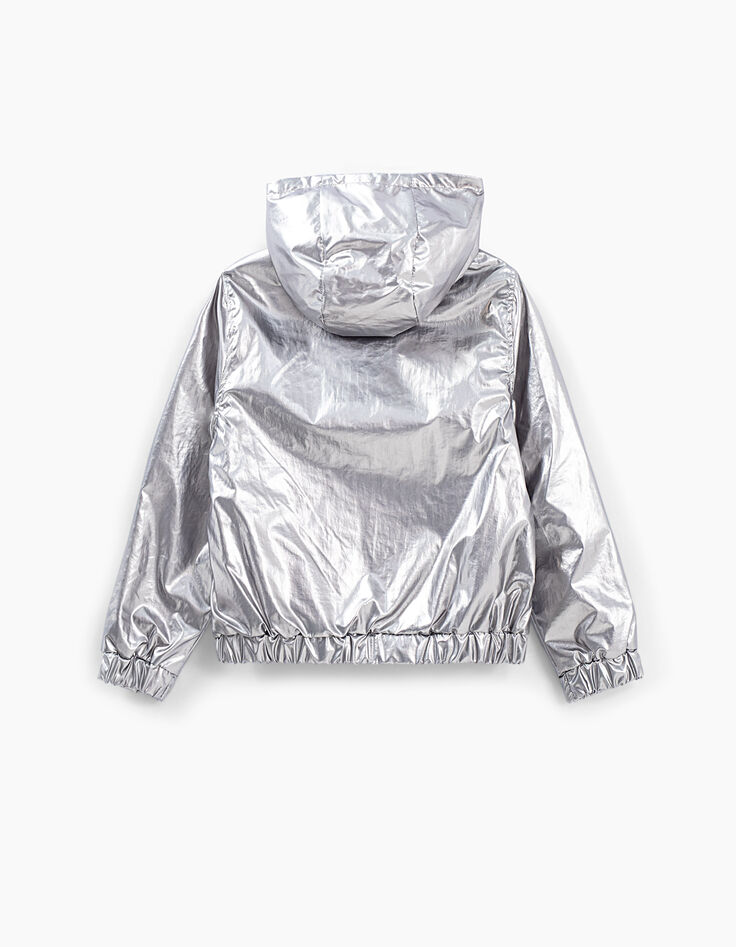 Blouson réversible argent et rose pâle fille-5
