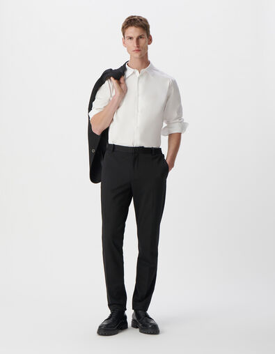 Pantalon de costume SLIM noir maille Milano Homme - IKKS