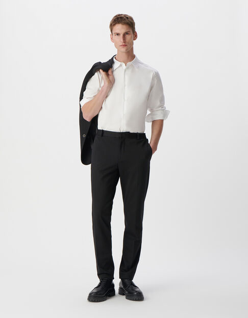 Pantalon de costume SLIM noir maille Milano Homme - IKKS