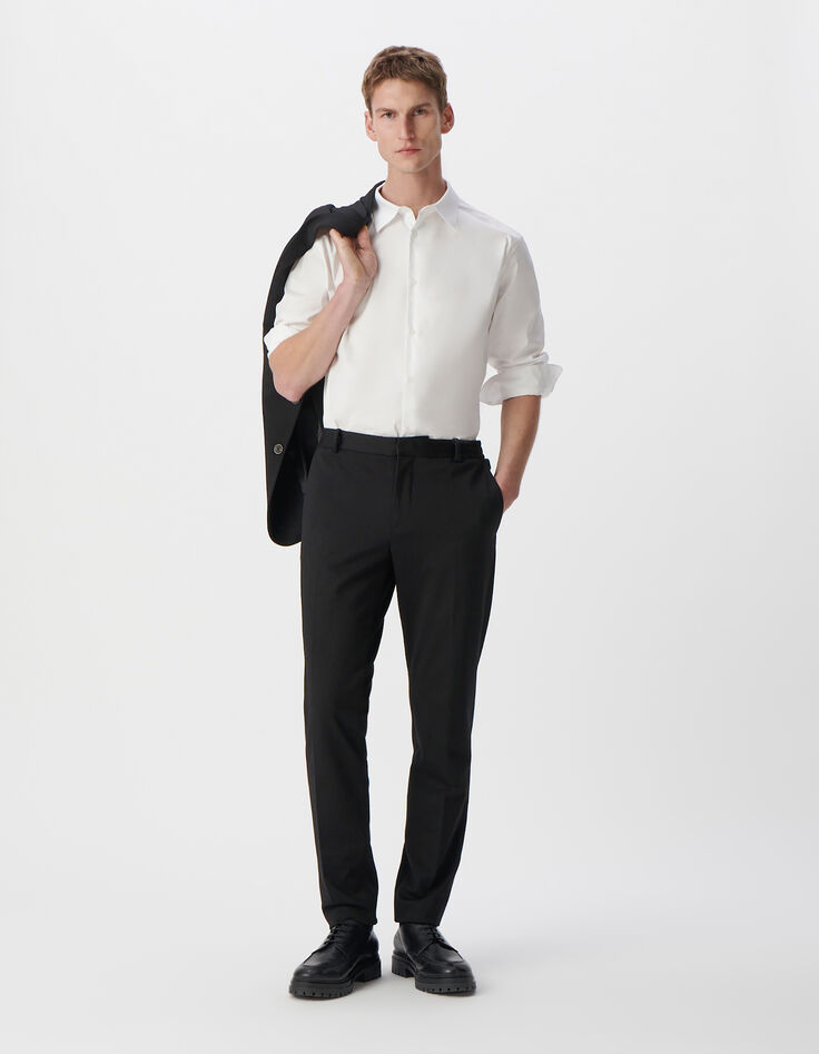 Pantalon de costume SLIM noir maille Milano Homme-1