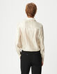 Dameshemd met beige goudlamé stropdas-3