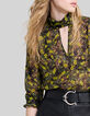 Women’s black recycled blouse with floral leopard print-3