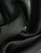 Schwarzes Damensatin-Top mit kurzen Ärmeln, Smocks-6